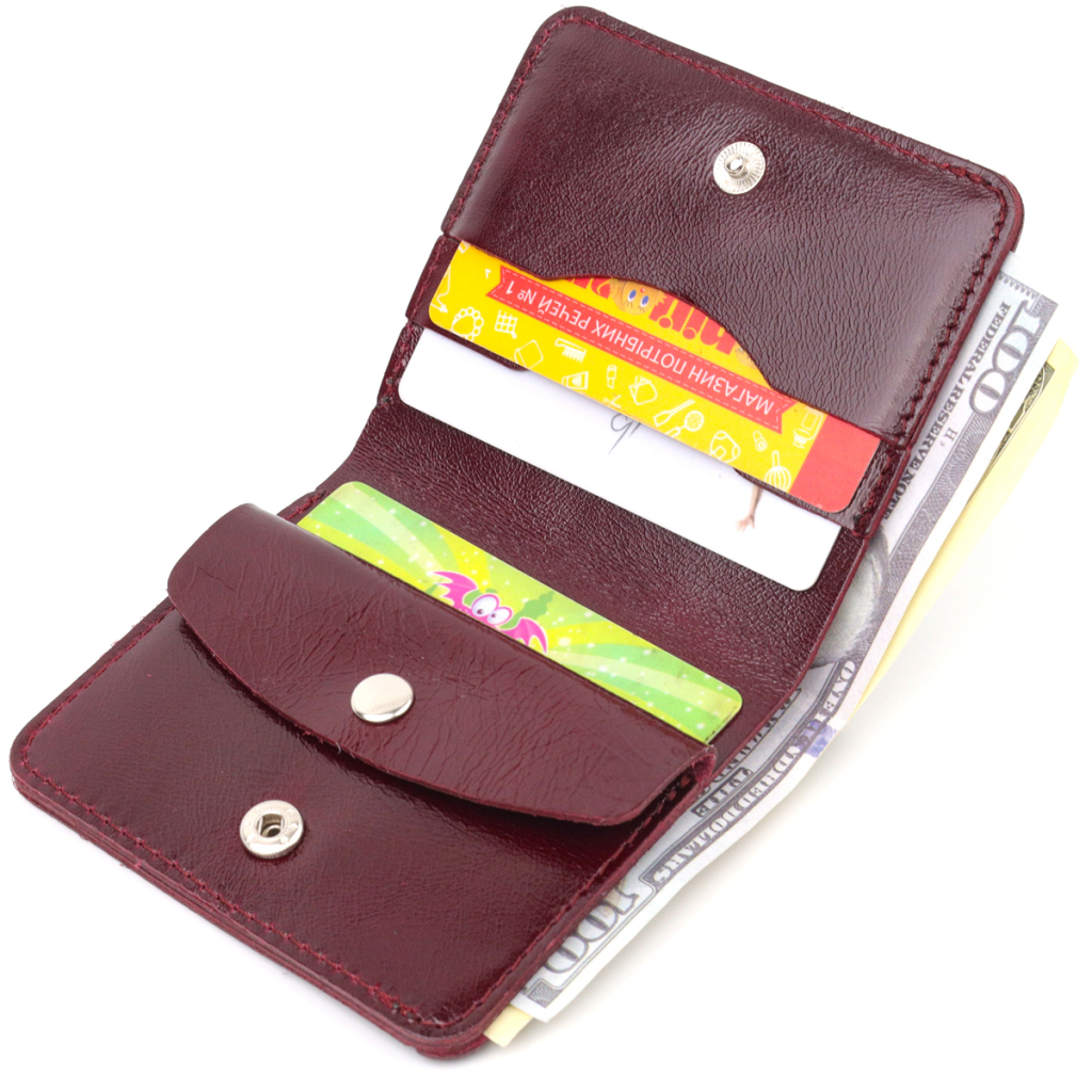 Портмоне Shvigel Шкіряне Вишневе (16609) - зображення 6