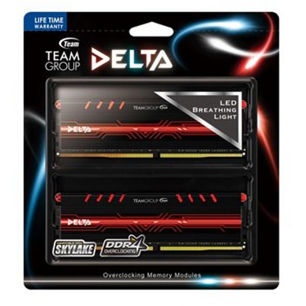Модуль пам'яті для комп'ютера DDR4 16GB (2x8GB) 2400 MHz Delta Red LED Team (TDTRD416G2400HC15ADC01) - зображення 3