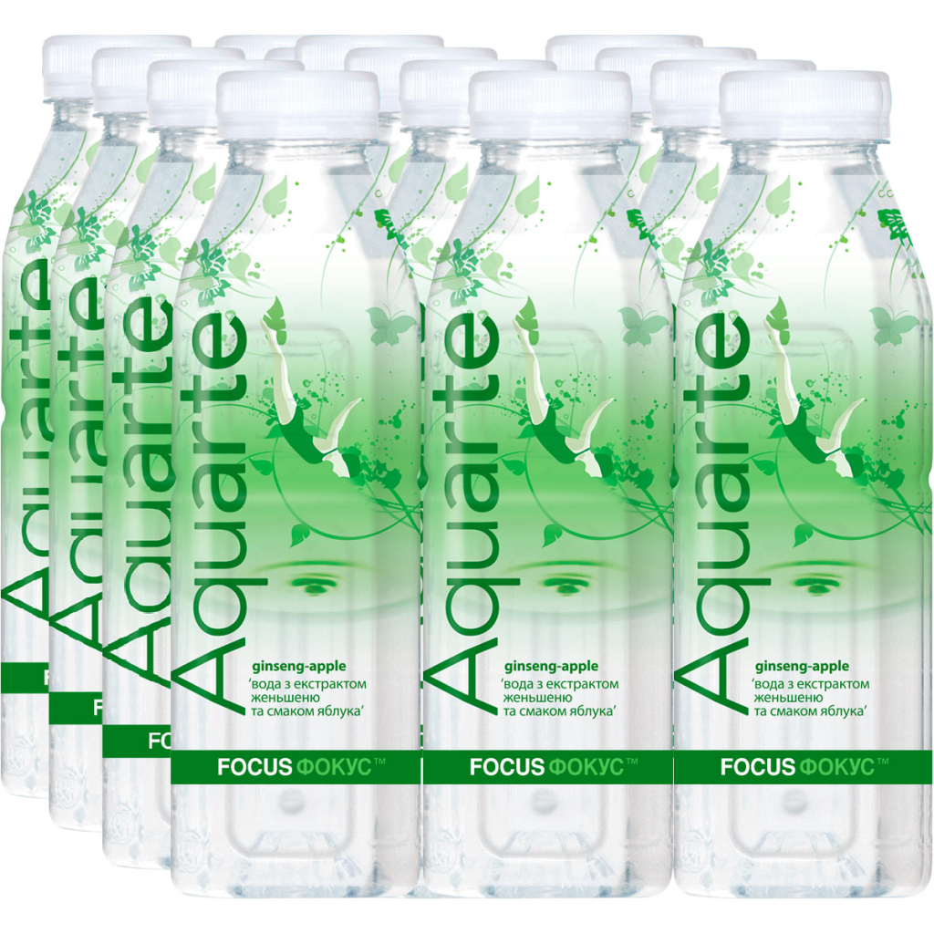 Напій Aquarte Фокус з екстрактом женьшеню і смаком яблука 500 мл (4820003686928) - зображення 1