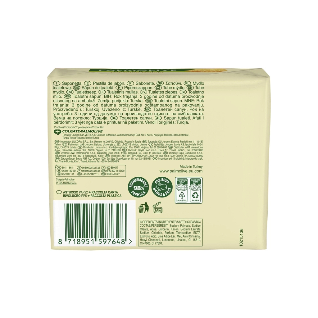 Тверде мило Palmolive Naturals Молочко і мед 4 х 90 г (8718951597648) - зображення 2