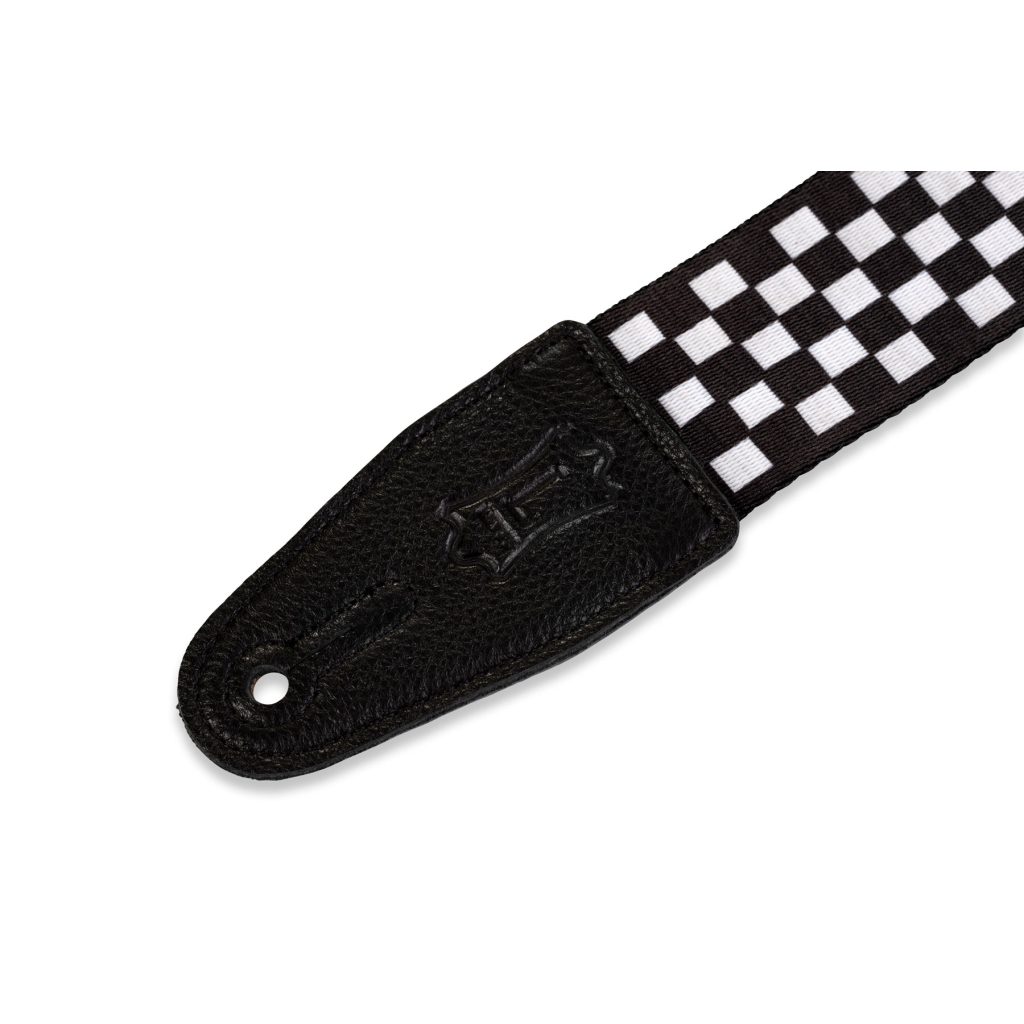 Ремінь для гітари Levy's Print Series Guitar Strap Black And White Checkers (MP-28) - зображення 2