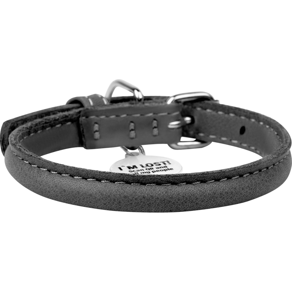 Нашийник для тварин WAUDOG Soft з QR паспортом круглий Д 8 мм Д 25-33 см чорний (22321) - зображення 2