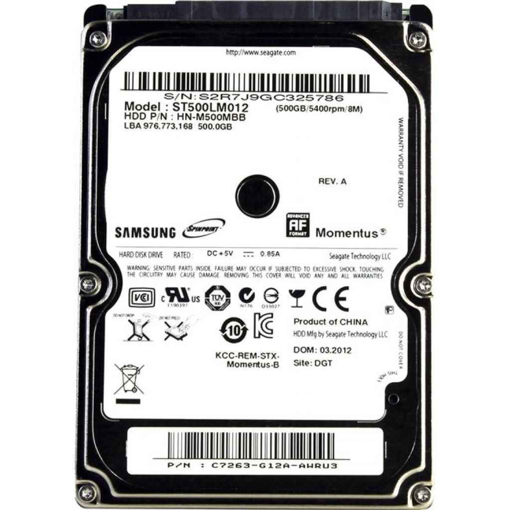 Жорсткий диск для ноутбука 2.5" 500GB Seagate (# ST500LT012-FR #) - зображення 1