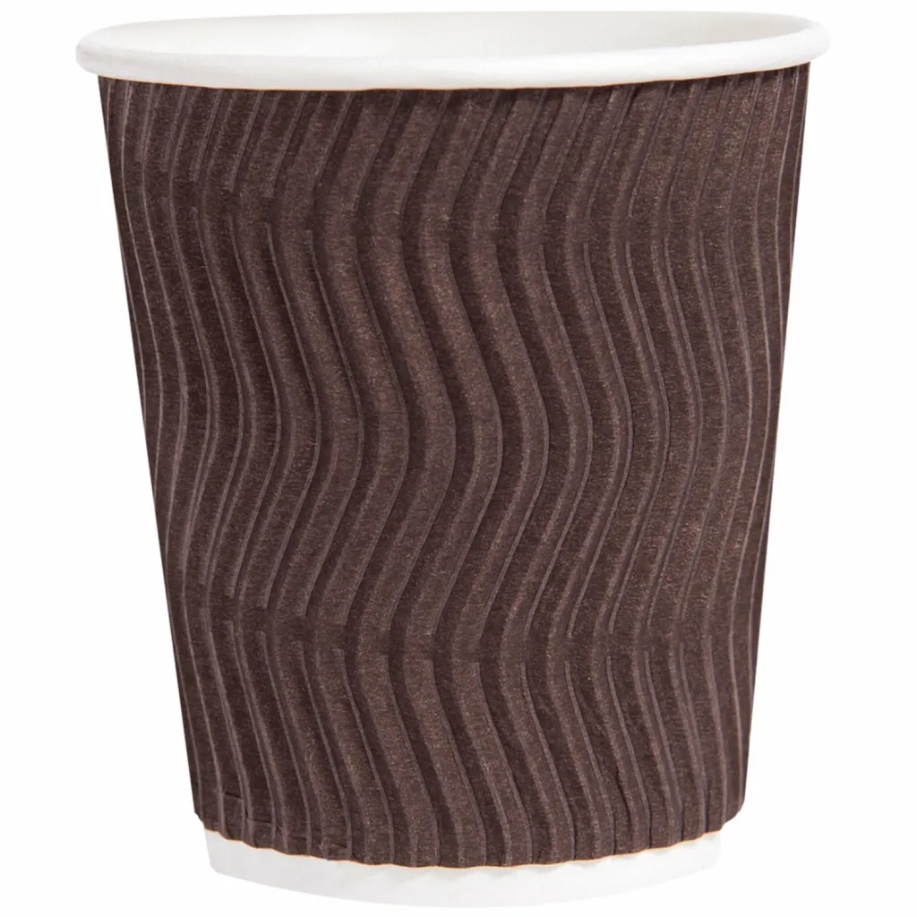 Стакани одноразові PRO service паперові Riple Коричневі 175 мл 20 шт. (4823071634990) - зображення 1