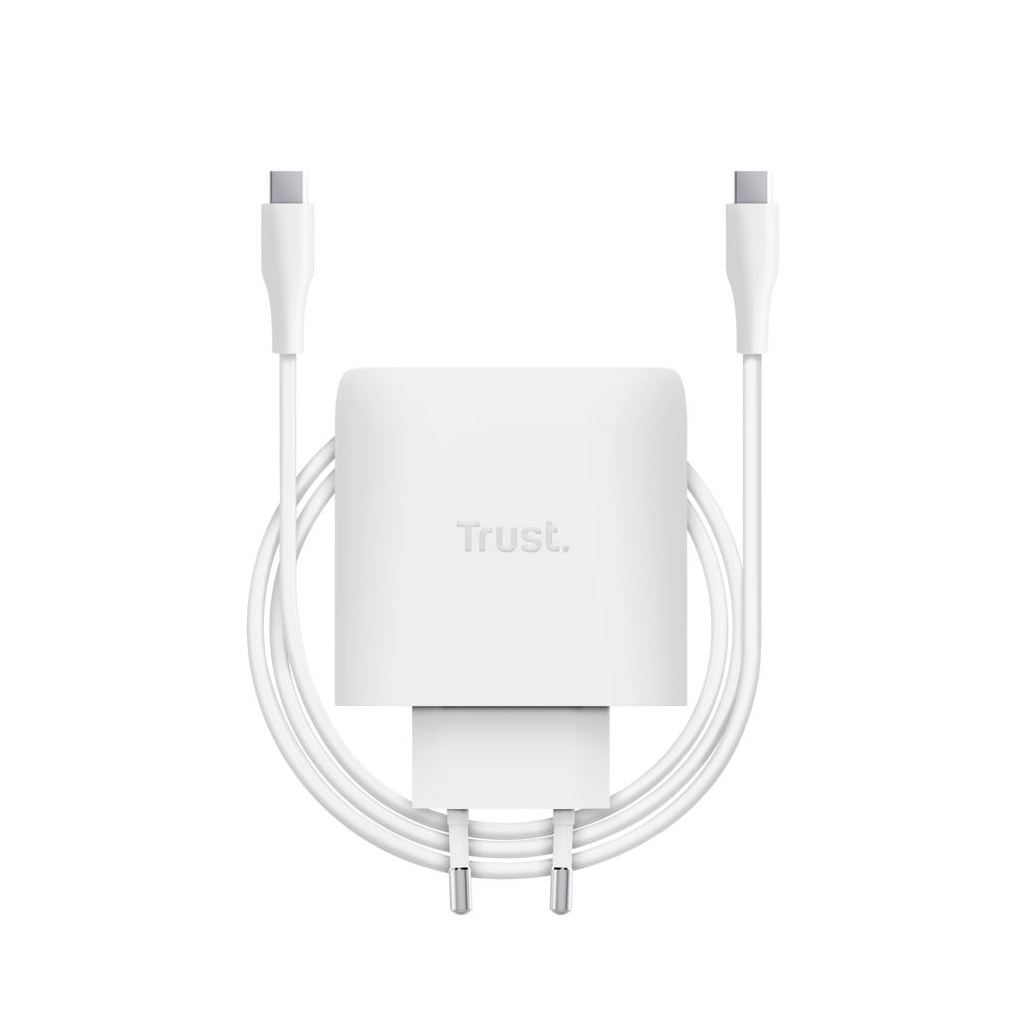 Зарядний пристрій Trust USB-C 65W GaN PD/PPS white (25524_TRUST) - зображення 3