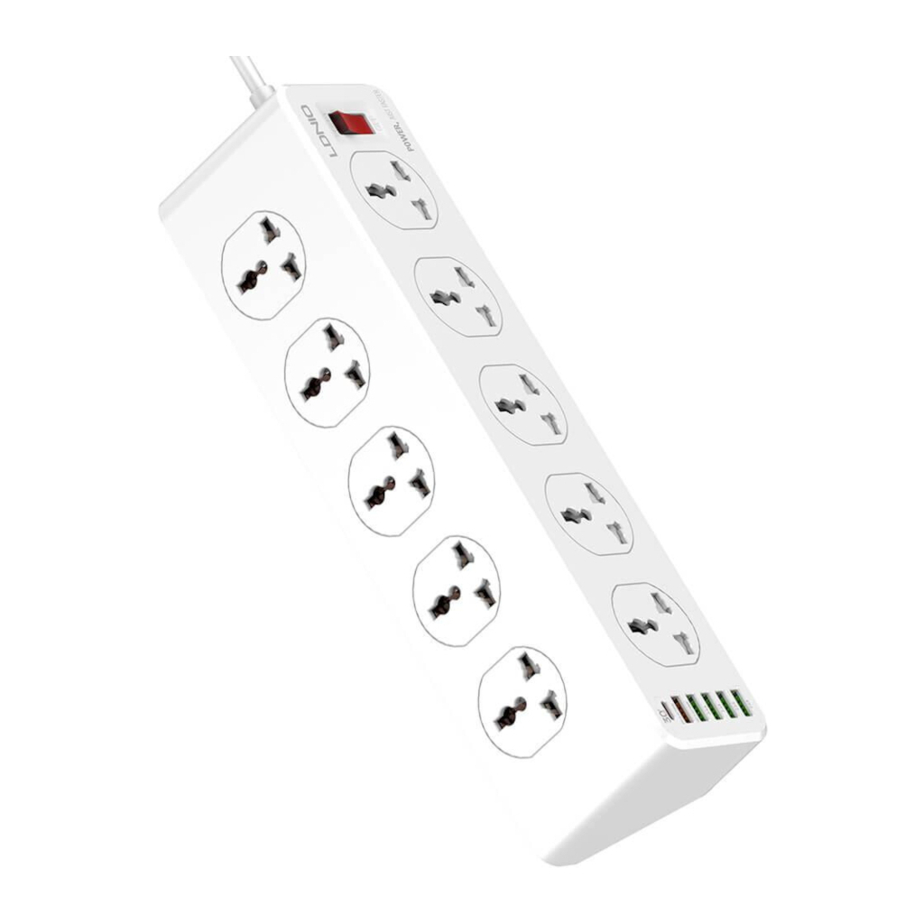 Мережевий фільтр живлення LDNIO SC10610, 5роз + 3USB (SC10610) - зображення 2