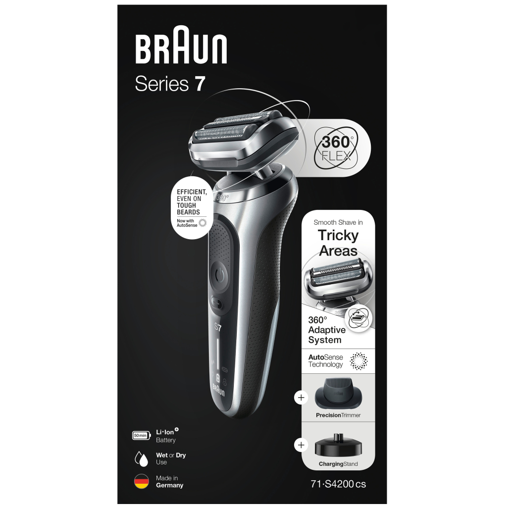 Електробритва Braun Series 7 71-S4200cs SILVER / BLACK - зображення 7