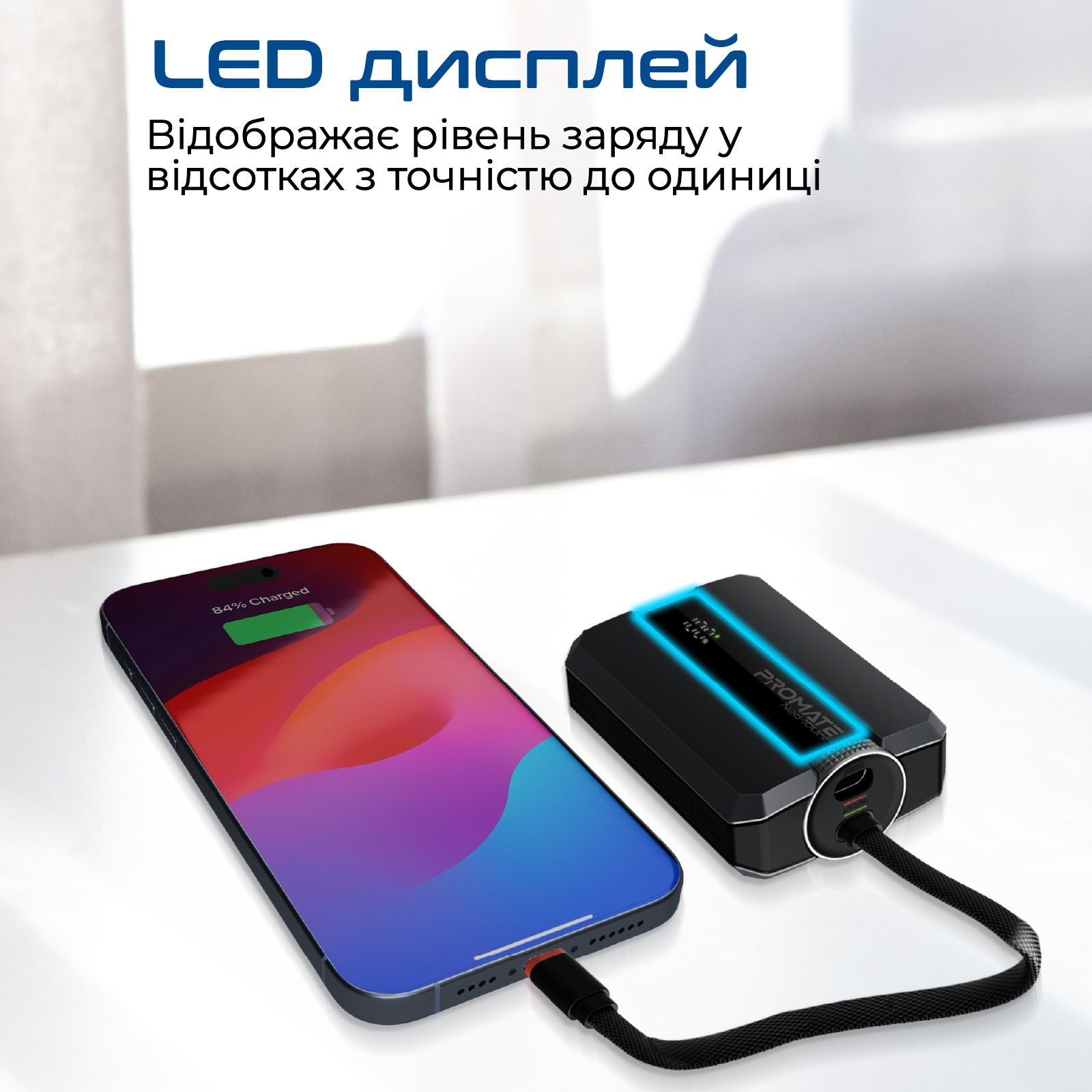 Універсальна мобільна батарея Promate Neo-10Uni 10000mAh 30W Black - изображение 6
