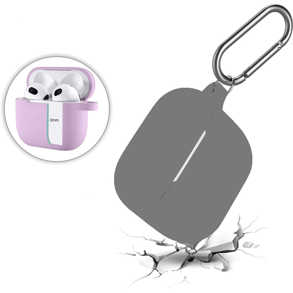 Чохол для навушників BeCover Silicon для Apple AirPods (3nd Gen) Gray (707180) - зображення 5