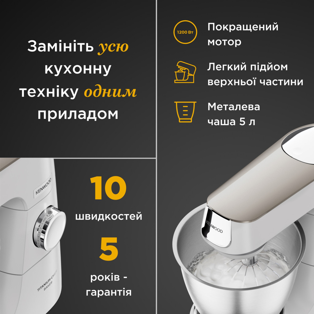 Кухонний комбайн Kenwood KVC 65.001 WH (KVC65.001WH) - зображення 3