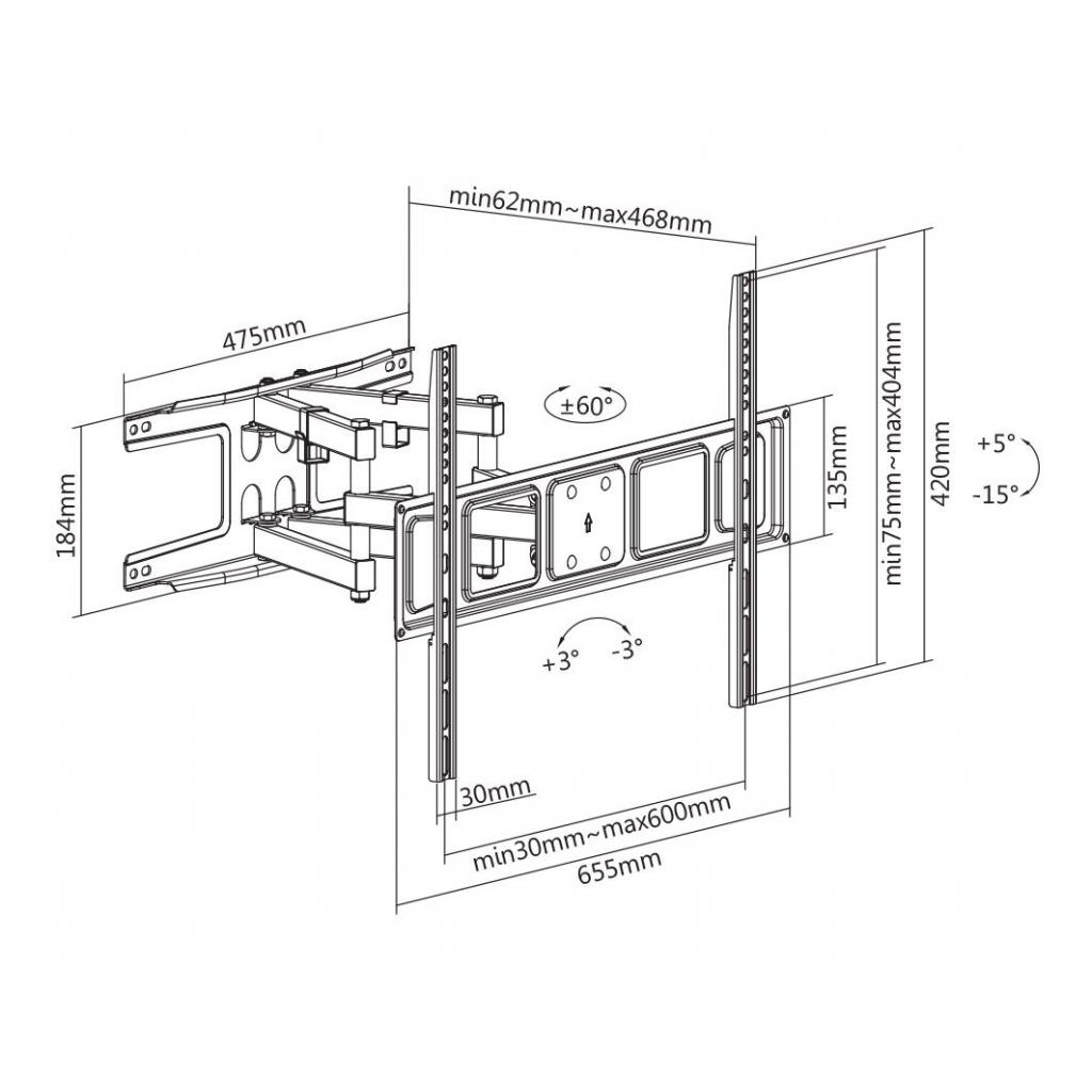 Кронштейн Satelit 39-80PIVOT600A (250513) - зображення 2
