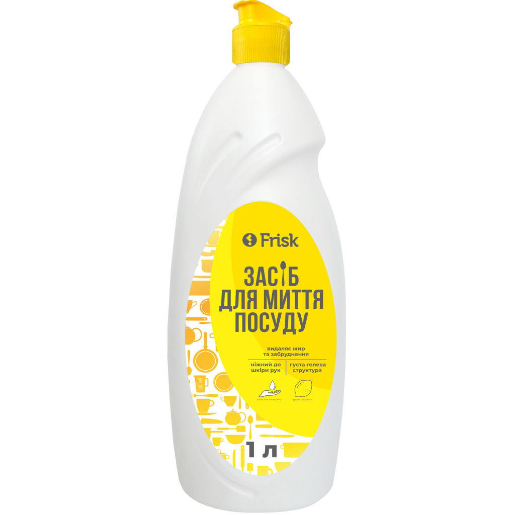 Засіб для ручного миття посуду Frisk Лимон 1 л (4820197120284) - зображення 1