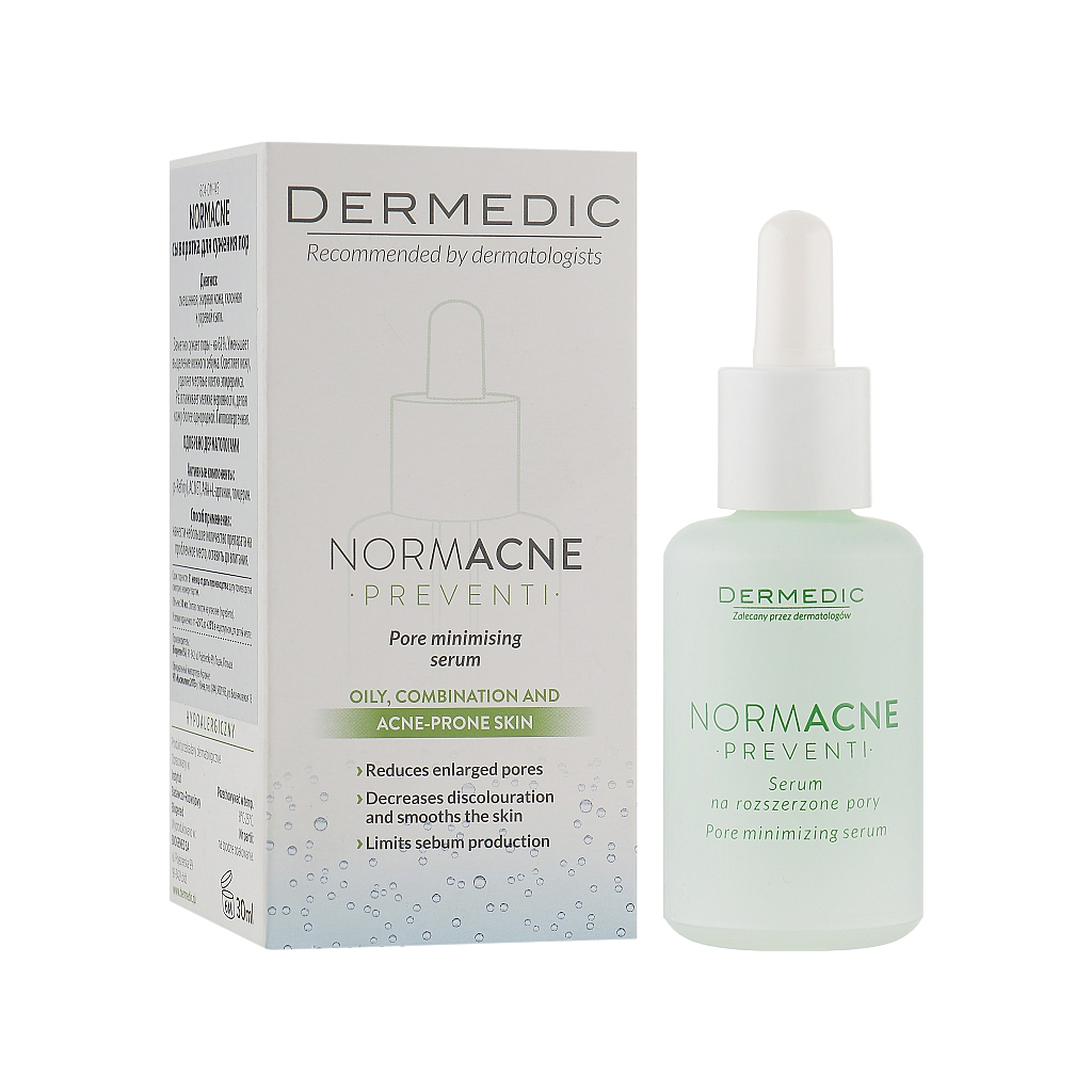 Сироватка для обличчя Dermedic Normacne Для звуження пор 30 мл (5901643171186) - зображення 1