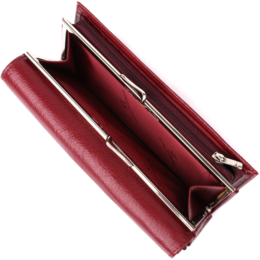 Гаманець ST Leather З натуральної шкіри Бордовий (23113) - изображение 8
