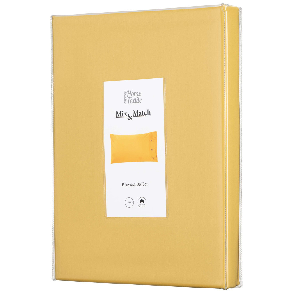 Наволочка Ardesto Mix&Match 50х70 100% бавовна, сатин жовтий (ART5070PCS) - изображение 4