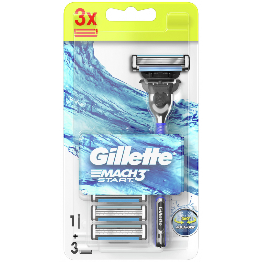 Бритва Gillette Mach3 Start з 3 змінними картриджами (7702018464005) - зображення 1