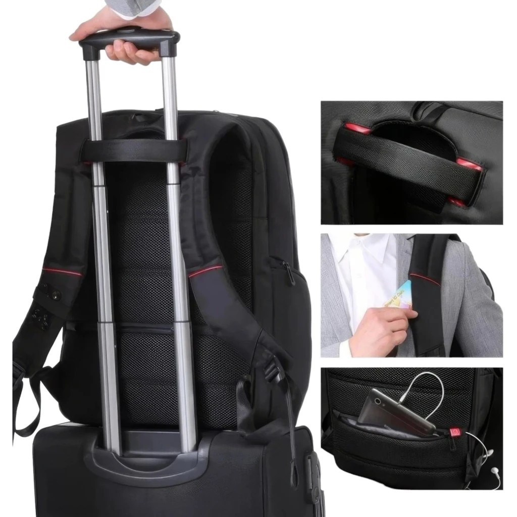 Рюкзак для ноутбука Tavialo 15.6" Smart TB20-1 black, 20л, 46х31х19см (TB20-124BL) - зображення 10