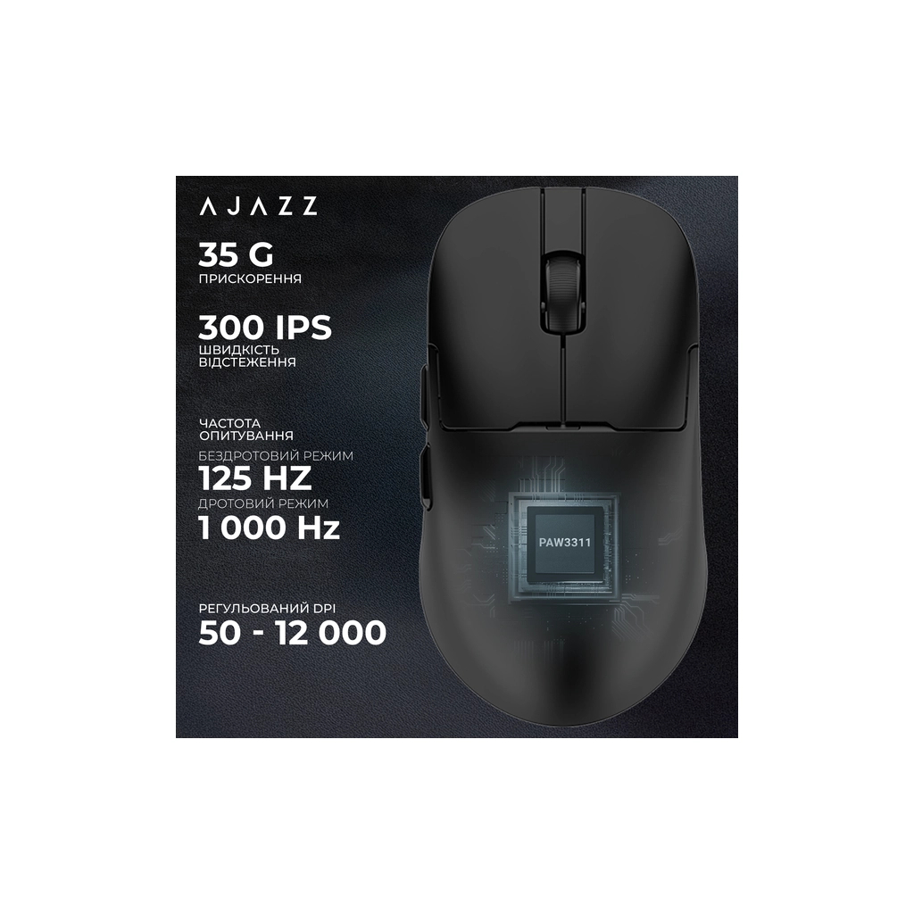 Мишка Ajazz AJ159P MC Wireless/Bluetooth/USB Charging Dock Black (AJ159P-MC-B) - зображення 11