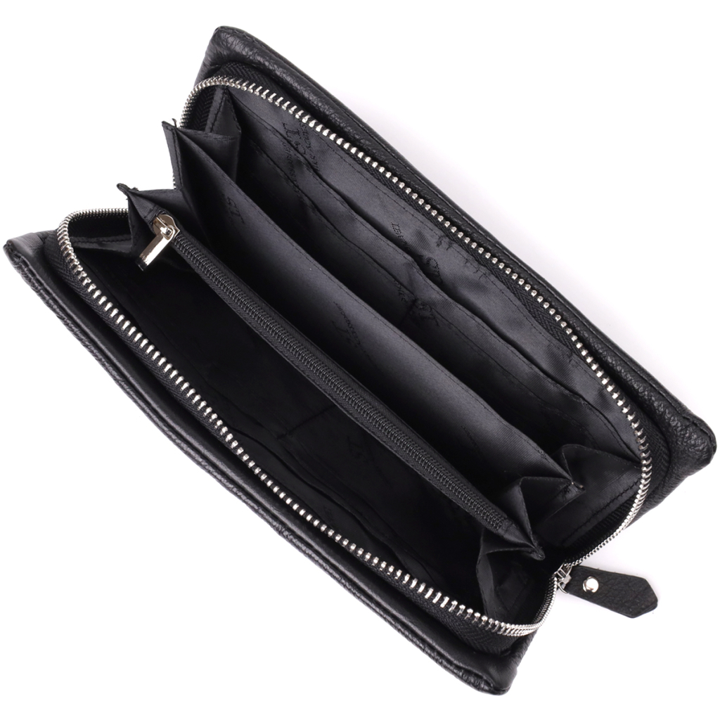 Гаманець ST Leather Шкіряний з відділенням під телефон Чорний (23101) - зображення 5