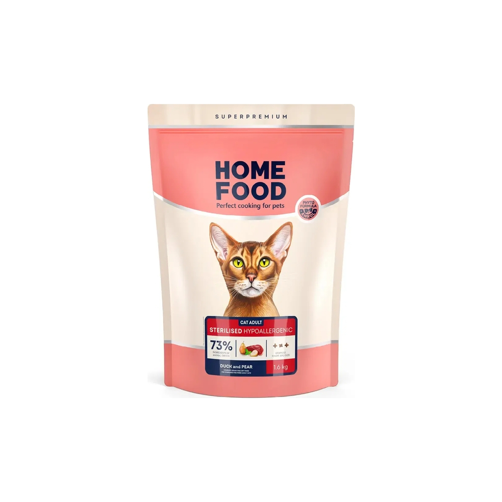 Сухий корм для кішок Home Food Grain-free hypoallergenic Suitable for exotic breeds з качкою та грушею 10 кг (4820235020637) - зображення 2