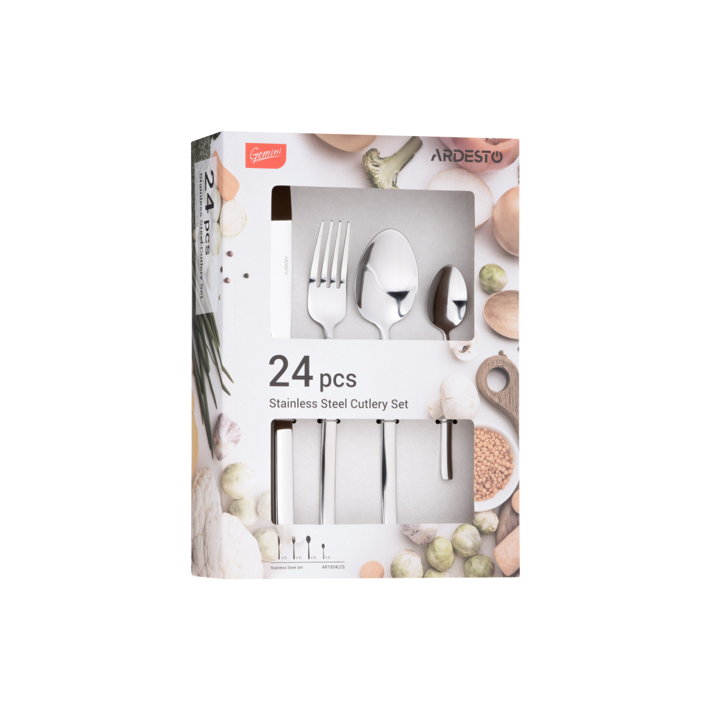 Набір столових приборів Ardesto Gemini Lucca 24 пр (AR1924LCS) - изображение 3