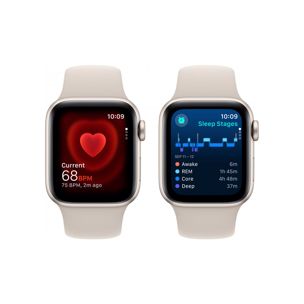 Смарт-годинник Apple Watch SE 2023 GPS 40mm Starlight Aluminium Case with Starlight Sport Band - S/M (MR9U3QP/A) - зображення 5