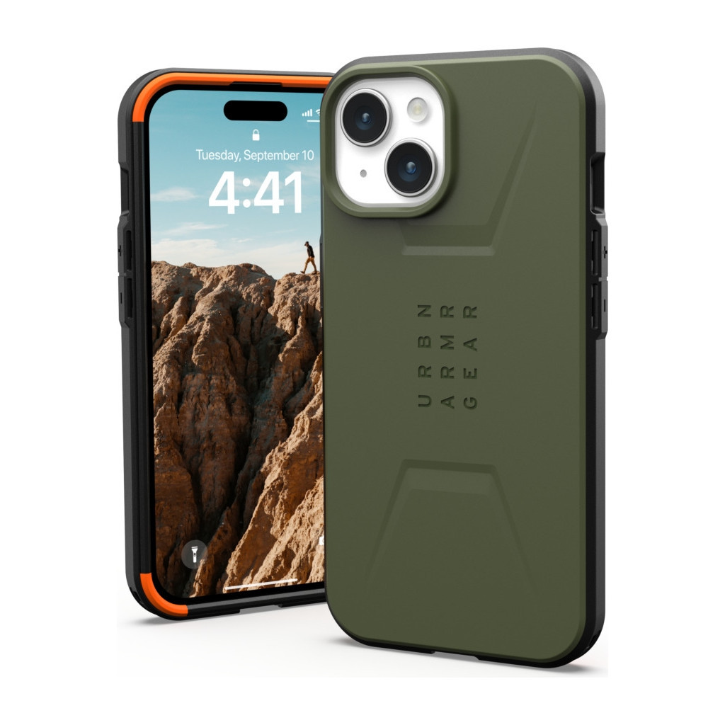 Чохол до мобільного телефона UAG Apple iPhone 15 Civilian Magsafe, Olive Drab (114287117272) - зображення 2