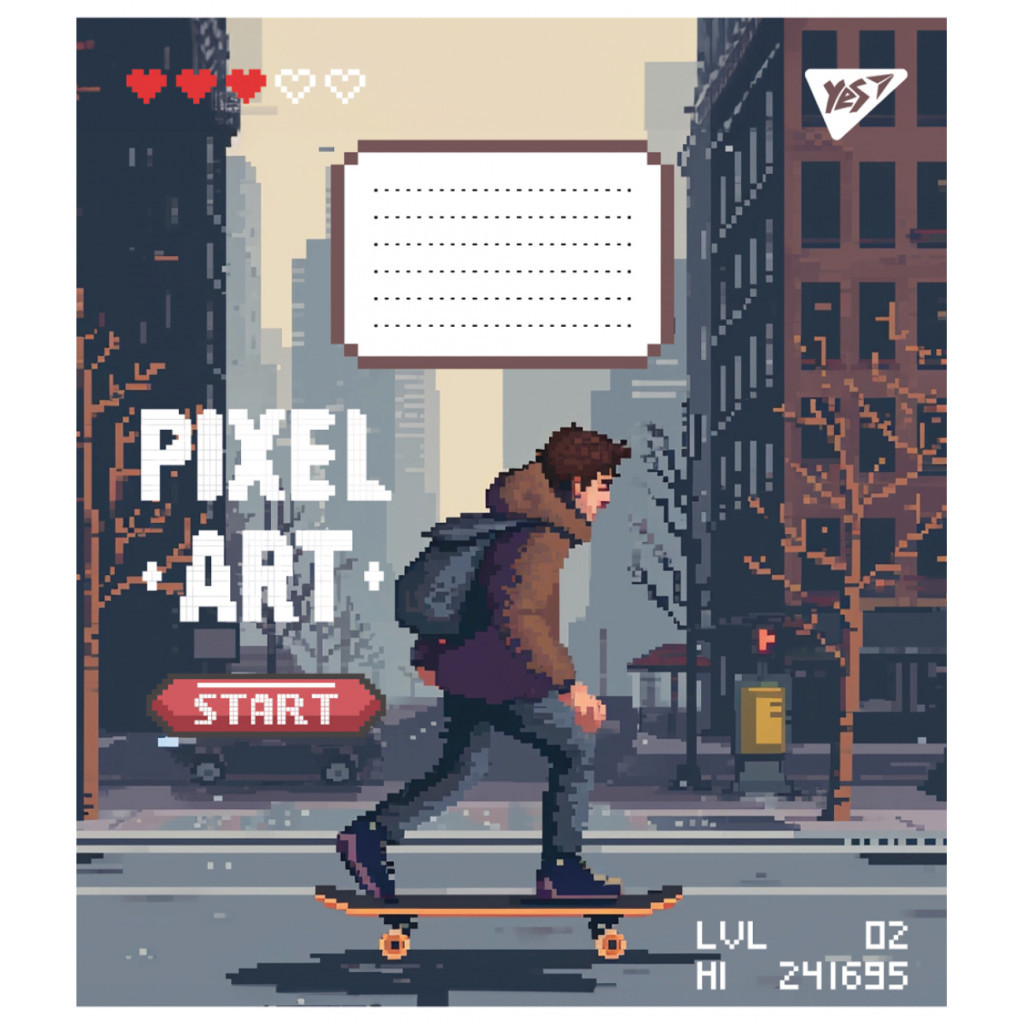 Зошит Yes Pixel art 12 аркушів коса лінія (767212) - зображення 2