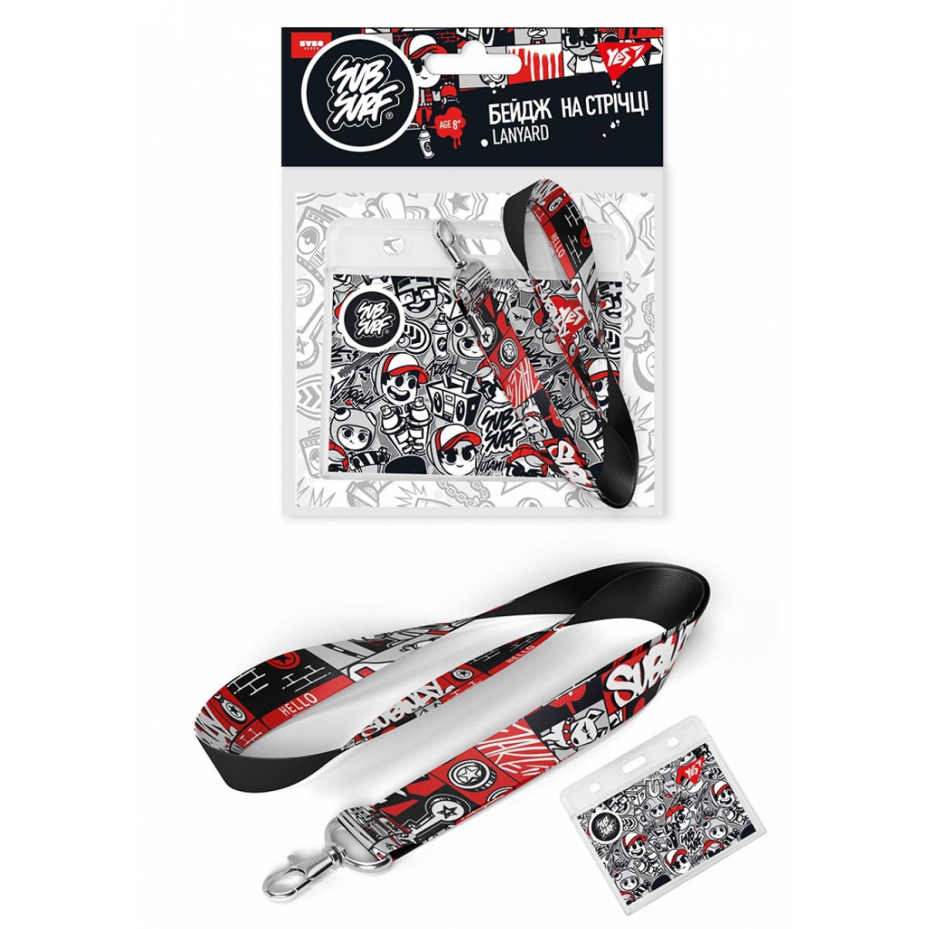 Бейдж Yes на стрічці "SubSurf.Black & White" (940236) - зображення 2