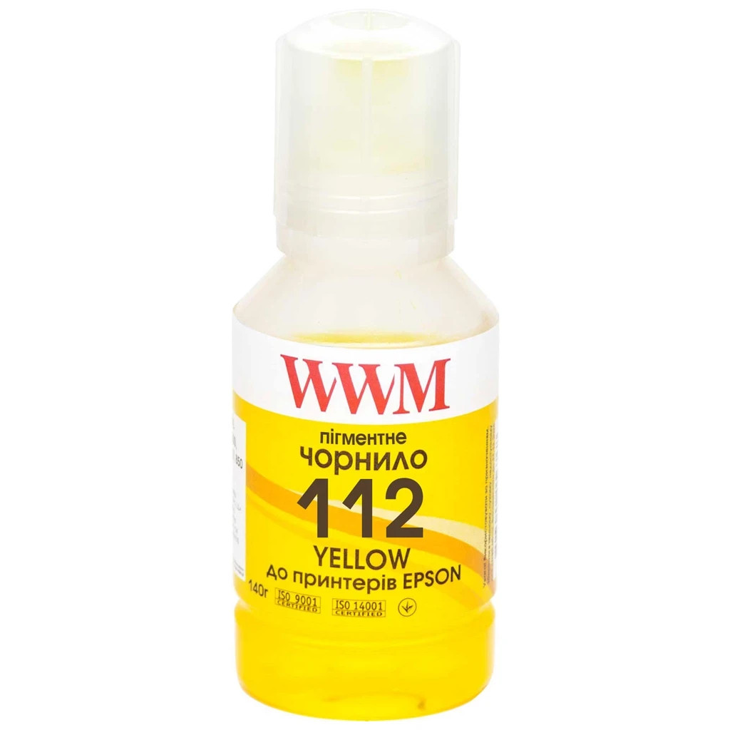 Чорнило WWM Epson L11160/6490 №112 140г Yellow pigmented (E112YP) - зображення 1