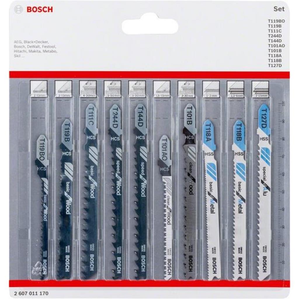 Полотно Bosch набір для елетролобзиків Wood and Metal, 10 шт. (2.607.011.170) - зображення 2