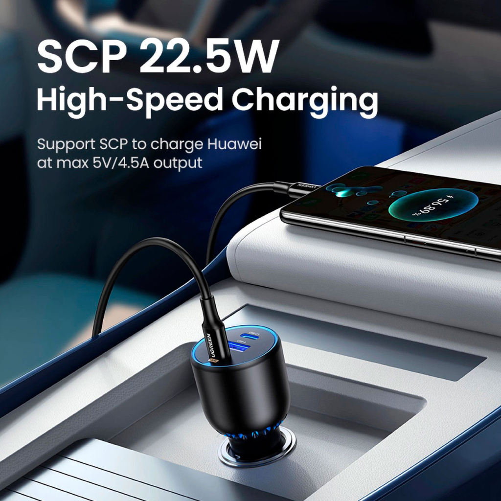 Зарядний пристрій Ugreen 3xUSB 130W (2xUSB-C+USB-A) QC 3.0 black (CD293) (90413) - изображение 6