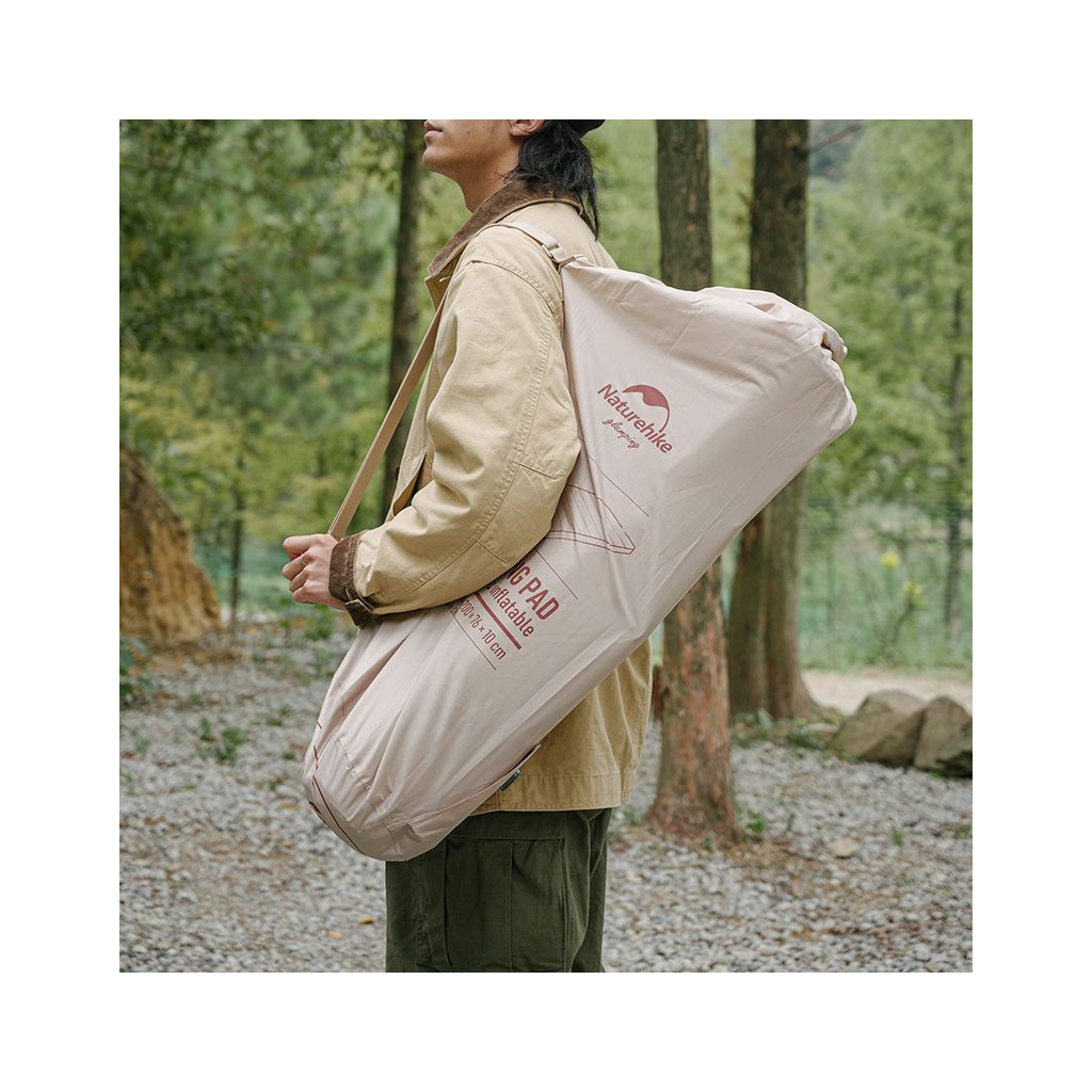 Туристичний килимок Naturehike Самонадувний 10 см одинарний NH20FCD08 бежевий (6927595720004) - изображение 2