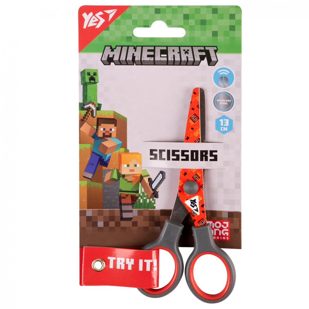 Ножиці Yes Minecraft 13см з принтом на лезі червоні (480424) - изображение 3