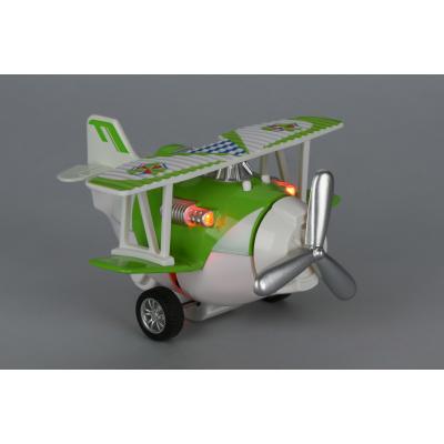 Спецтехніка Same Toy Самолет металический инерционный Aircraft зеленый со светом (SY8012Ut-4) - изображение 2
