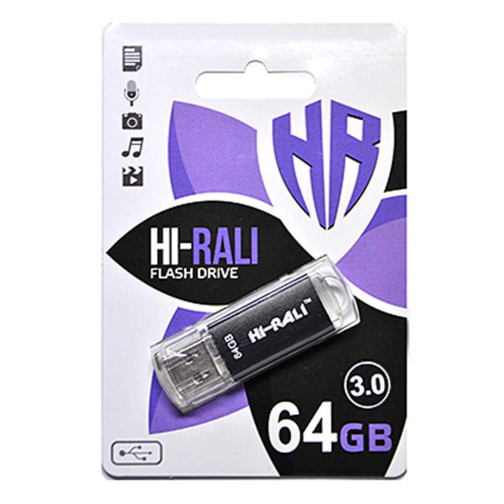 USB флеш накопичувач Hi-Rali 64GB Rocket Series Black USB 3.0 (HI-64GB3VCBK) - зображення 1