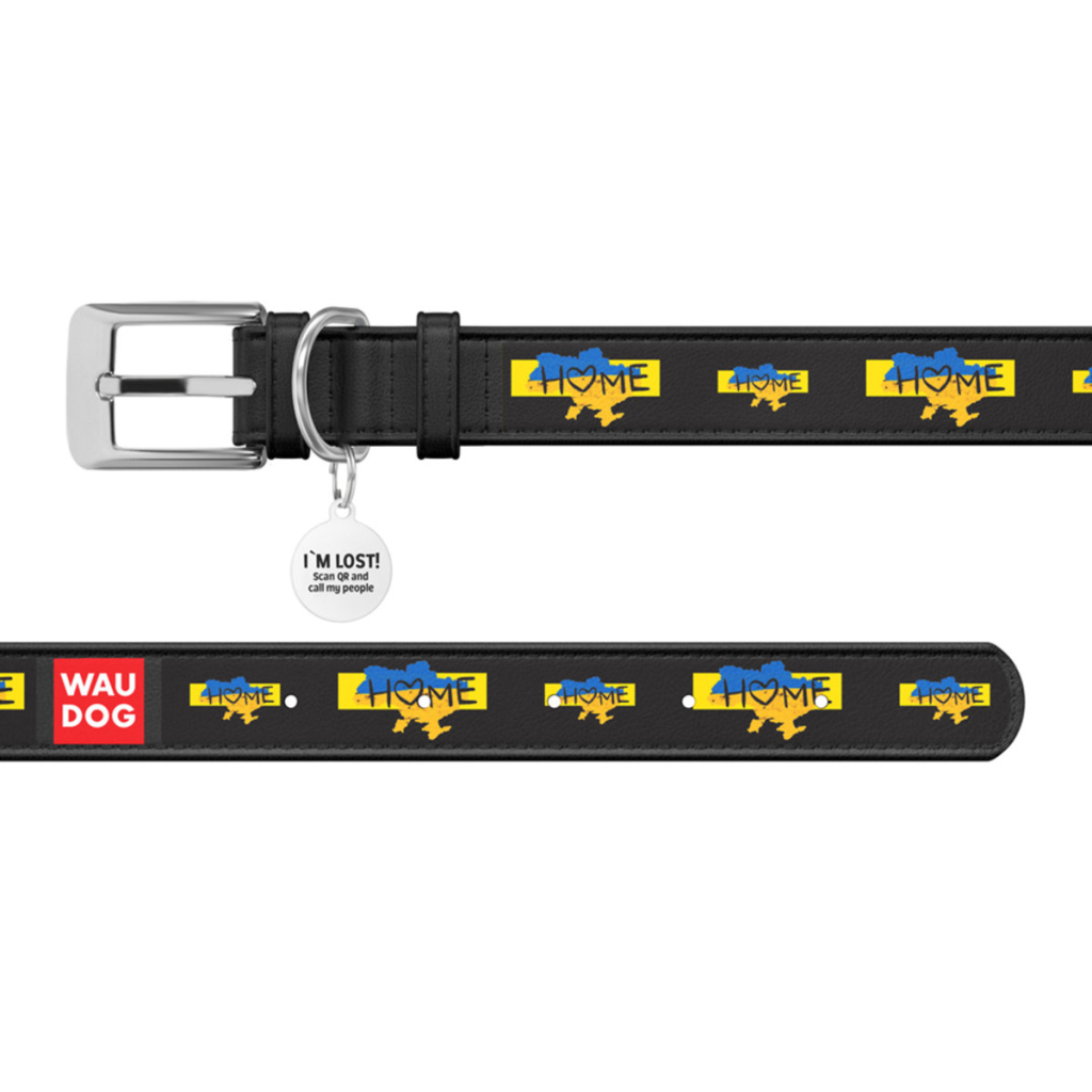Нашийник для тварин WAUDOG Design з QR паспортом "Дім" XL Ш 35 мм Д 46-59 см (чорний) (3606-0230-01) - изображение 3