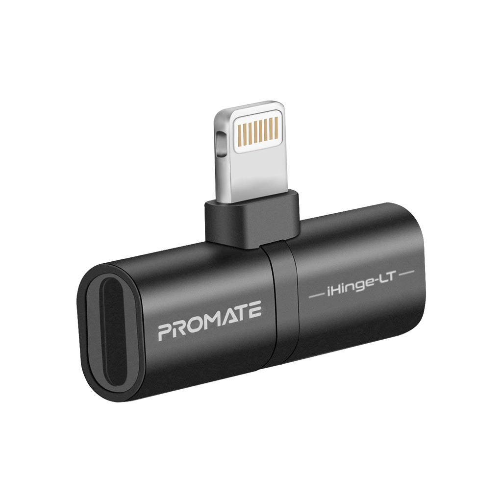 Перехідник Lightning M to 2xLightning F Audiо + Charge Promate (ihinge-lt.black) - изображение 1