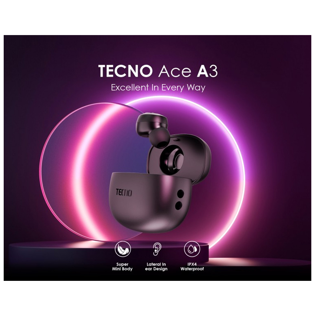 Навушники Tecno Ace A3 Mono Black (4895180761164) - зображення 2