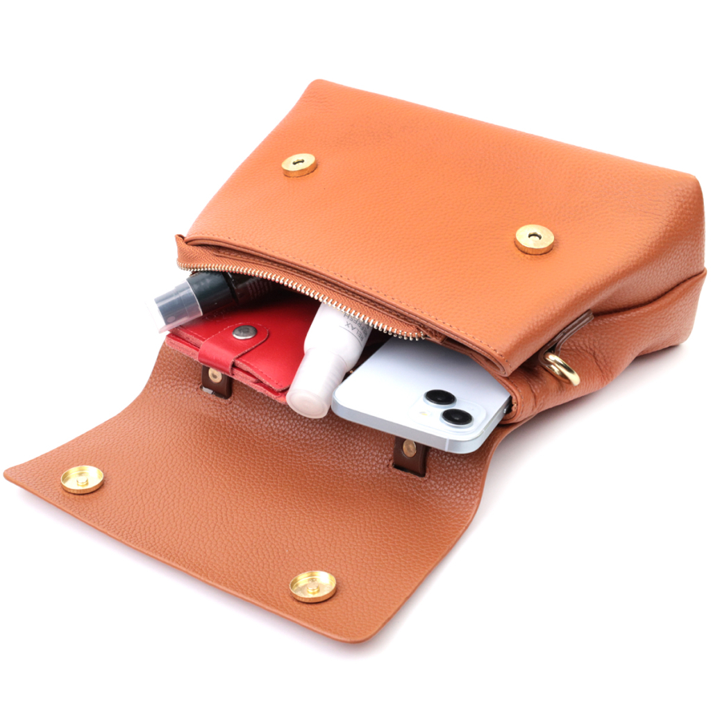 Сумка Vintage З натуральної шкіри Руда (22669) - зображення 10