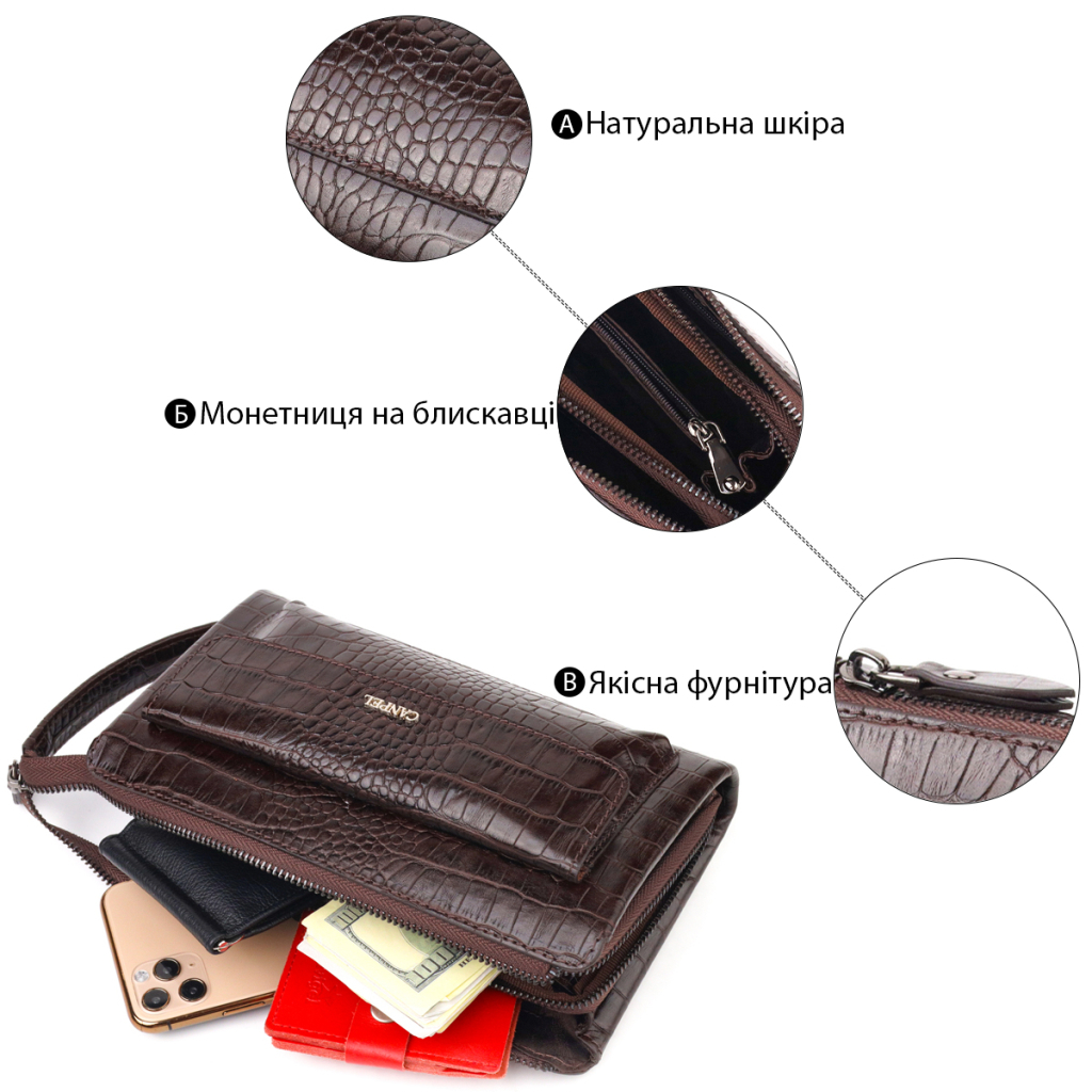 Сумка Canpellini З натуральної шкіри Коричнева (21561) - зображення 4