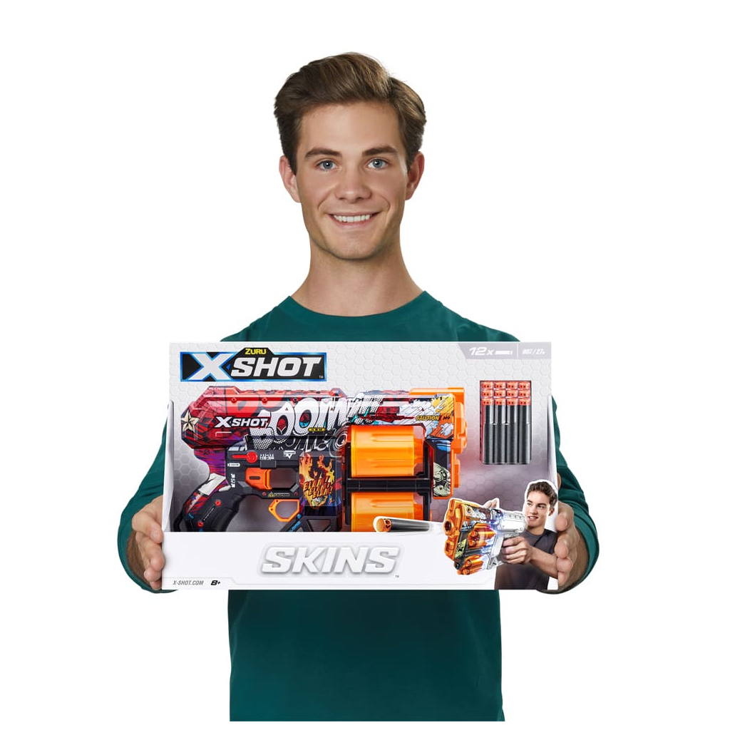 Іграшкова зброя Zuru X-Shot Швидкострільний бластер Skins Dread Boom (12 патронів) (36517A) - зображення 7