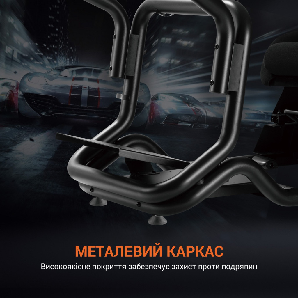 Крісло ігрове OfficePro RS167 з кокпітом кріплення для керма та педалей Black (RS167) - зображення 11