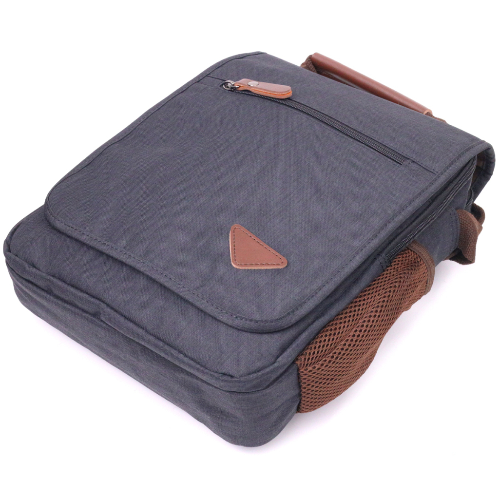 Сумка Vintage Вертикальна чоловіча через плече текстильна Чорна (21261) - зображення 3