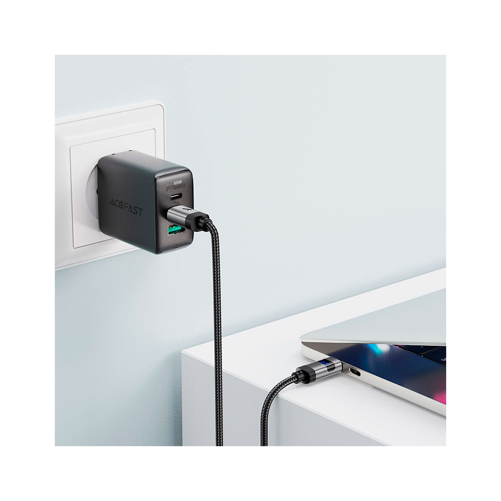 Дата кабель USB-C to USB-C 1.2m 60W digital display C15-03 Black Acefast (6974316283720) - зображення 6