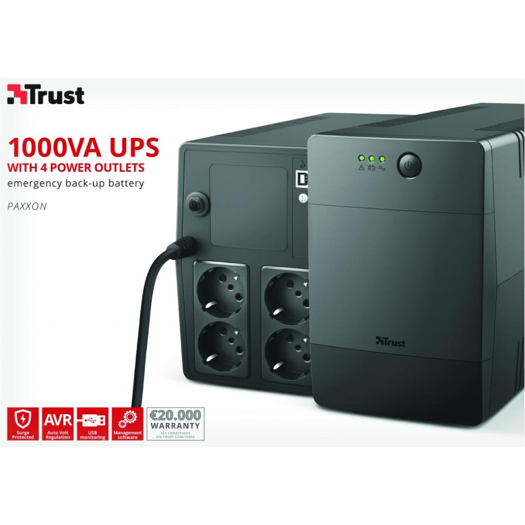Пристрій безперебійного живлення Trust Paxxon 1000VA UPS 4 Outlets (23504_TRUST) - зображення 7
