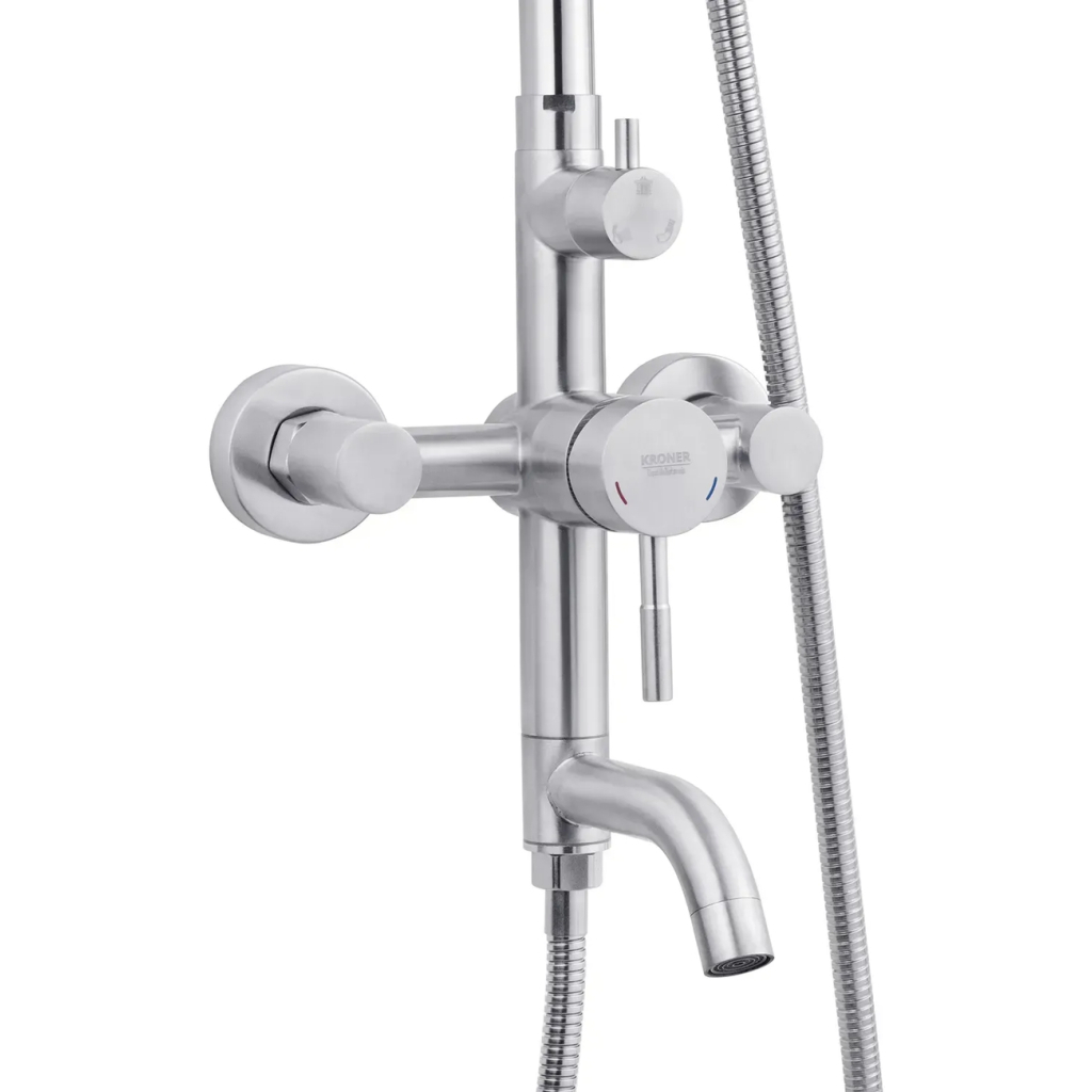 Душовий гарнітур Kroner Edelstahl Klassisch-ESG063 + змішувач Edelstahl Klassisch-ESG010 (CVS30204) - picture 6