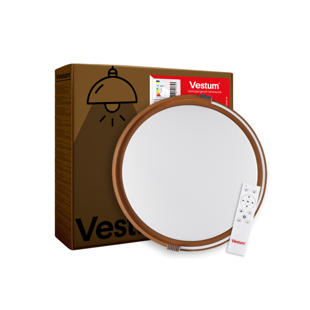 Світильник Vestum COLISEUM матовий 60W 395*60мм 3000К-6500К з ДК біле золото (VS-91065) - picture 1