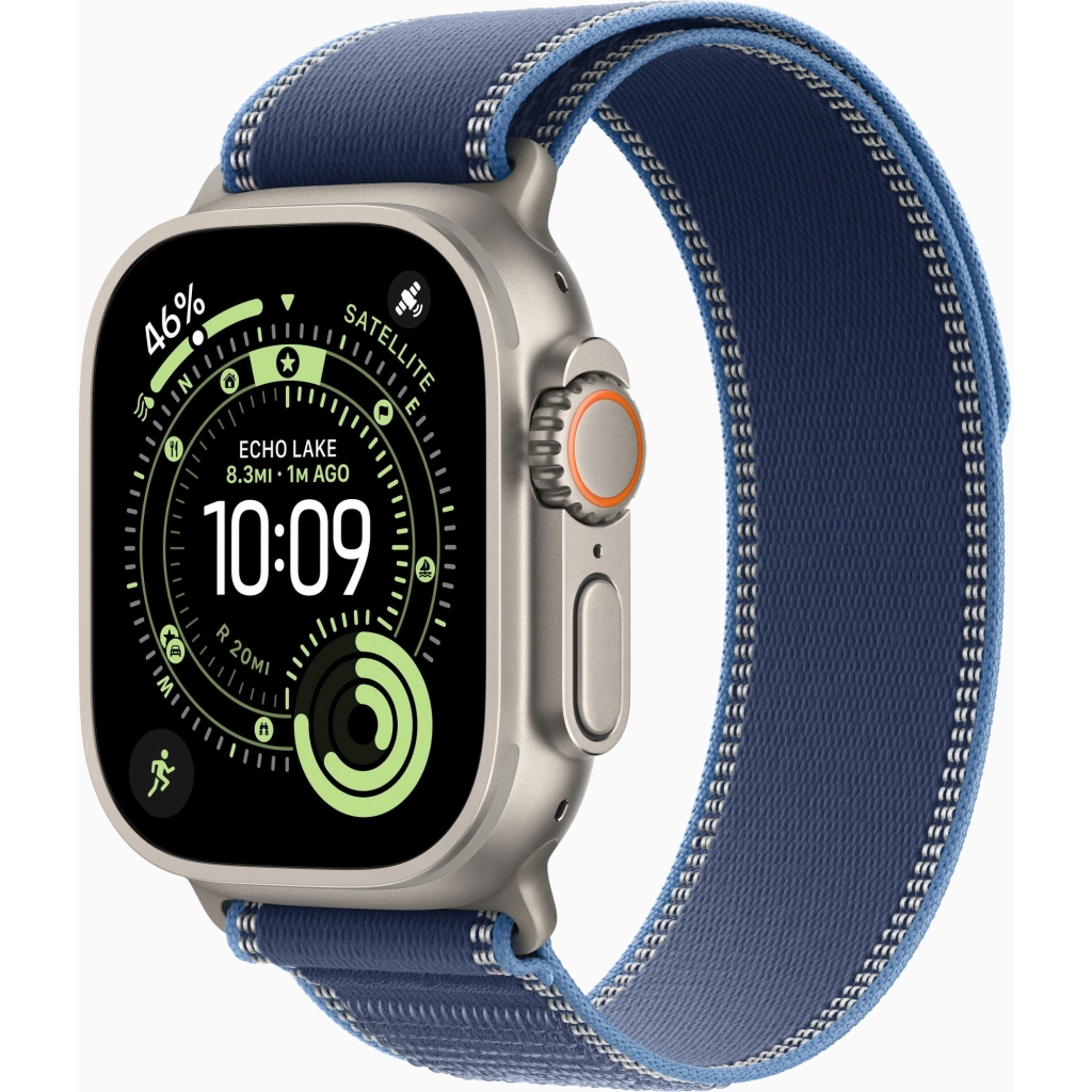 Смарт-годинник Apple Watch Ultra 3 GPS + Cellular 49mm Natural Titanium Case with Blue/Bright Blue Trail Loop - M/L (MEWU4QP/A) - зображення 1