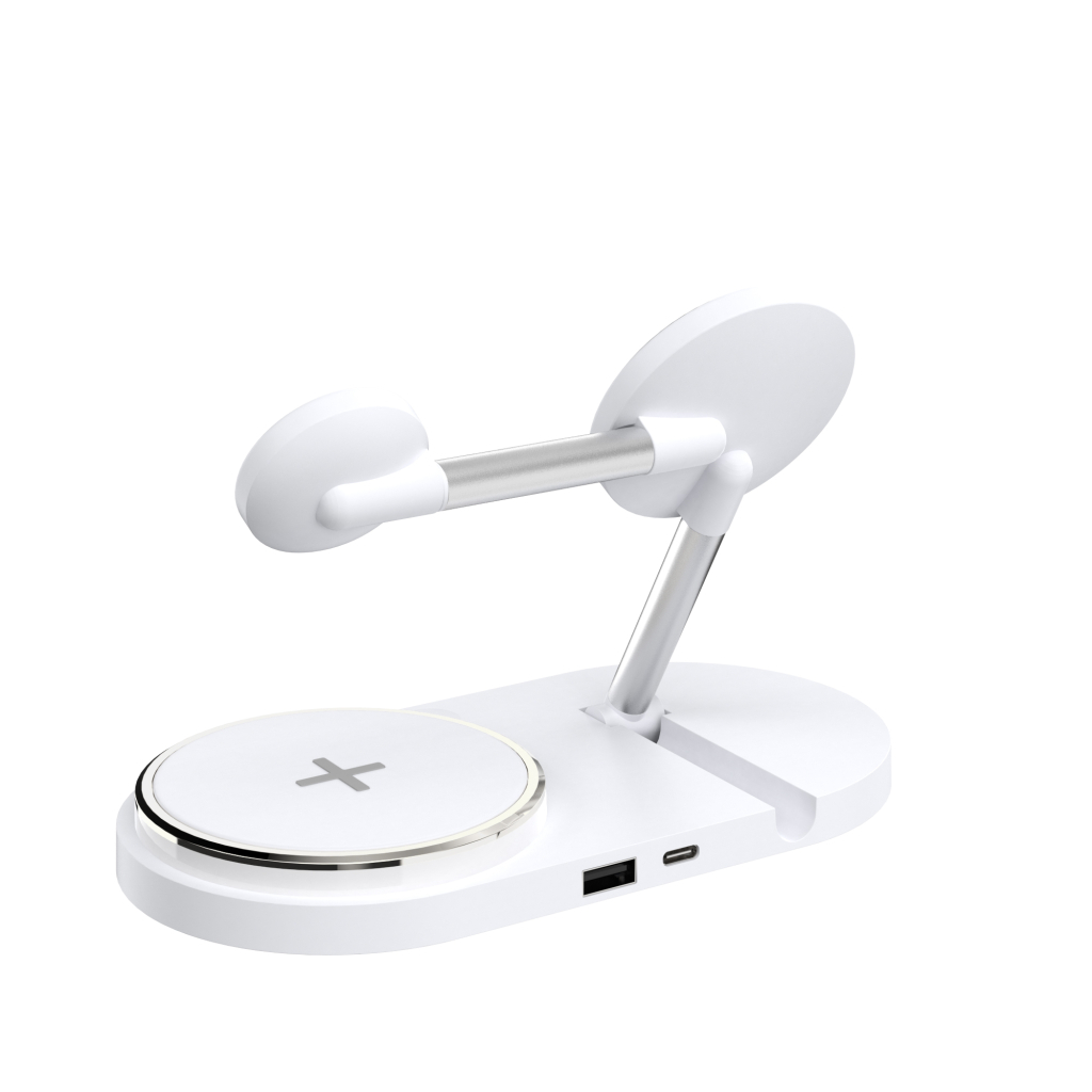 Зарядний пристрій Armorstandart Wireless Charging H101 3 in 1 Magnetic White (ARM78102) - зображення 2